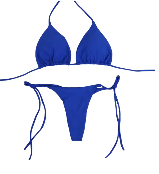 Tie-Side G-String Bikini Set – Feminine Bandage-Style Brazilian Swimwear