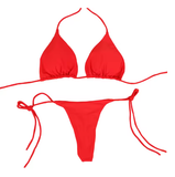 Tie-Side G-String Bikini Set – Feminine Bandage-Style Brazilian Swimwear