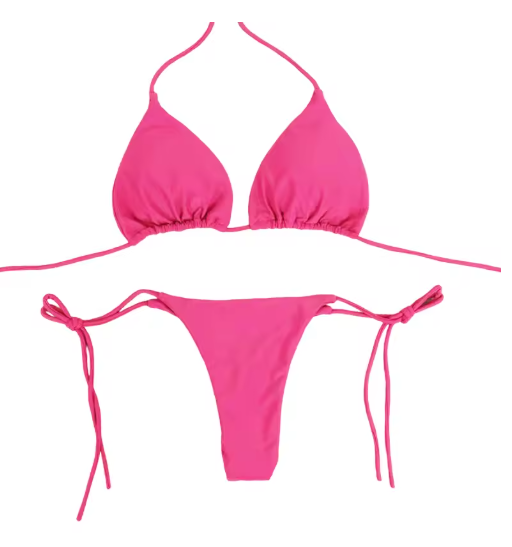 Tie-Side G-String Bikini Set – Feminine Bandage-Style Brazilian Swimwear