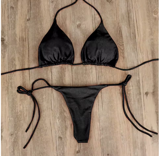 Summer Bikini Set – Push-Up Padded Bra with Thong Bottom for Women