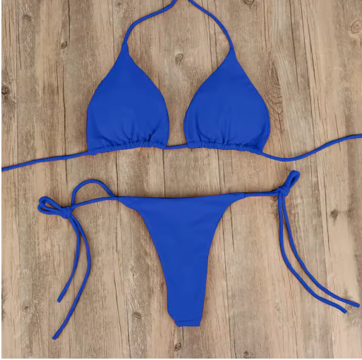 Summer Bikini Set – Push-Up Padded Bra with Thong Bottom for Women