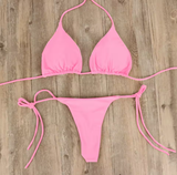 Summer Bikini Set – Push-Up Padded Bra with Thong Bottom for Women