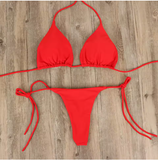 Summer Bikini Set – Push-Up Padded Bra with Thong Bottom for Women