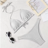 Classic Triangle Bikini Set – Low Waist Brazilian Swimwear with Push-Up Bra