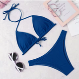 Classic Triangle Bikini Set – Low Waist Brazilian Swimwear with Push-Up Bra