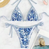 Halter String Triangle Bikini – Two-Piece Swimsuit for Women
