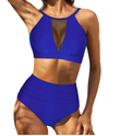 Printed High-Waist Bikini Set – Sexy Lace-Up Two-Piece Swimwear