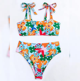 Sexy High-Waist Triangle Bikini – Colorful Bandage String Swimwear for Women