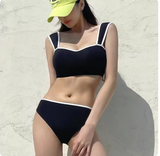 Summer Korean-Style Bikini – Thick Strap Top & Low-Rise Briefs
