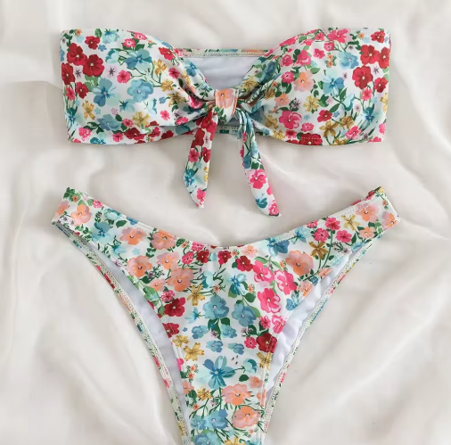 Hot Floral Print Bikini – Stylish Triangle Swimwear for Women