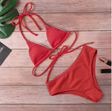 Sexy High-Cut Bikini Set – Bandage Style Swimwear in 4 Colors