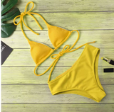 Sexy High-Cut Bikini Set – Bandage Style Swimwear in 4 Colors