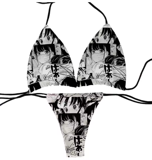 Elegant Japanese-Inspired Sexy Bikini – Lace-Up Thong Set with Removable Padding