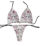 Elegant Japanese-Inspired Sexy Bikini – Lace-Up Thong Set with Removable Padding