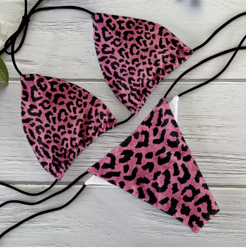 Chic Leopard Print Bikini Set – Sexy Two-Piece Push-Up Swimsuit