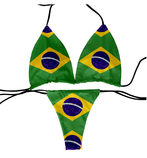 Playful Flag Print Bikini – Fun & Flirty Two-Piece Swimsuit for Women