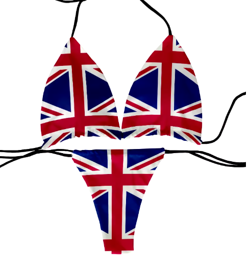 Playful Flag Print Bikini – Fun & Flirty Two-Piece Swimsuit for Women