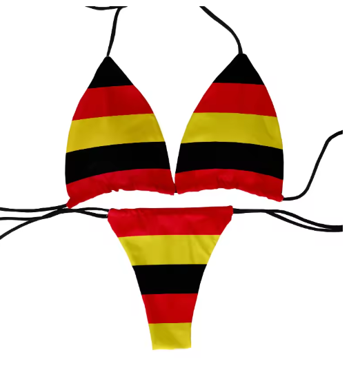 Playful Flag Print Bikini – Fun & Flirty Two-Piece Swimsuit for Women