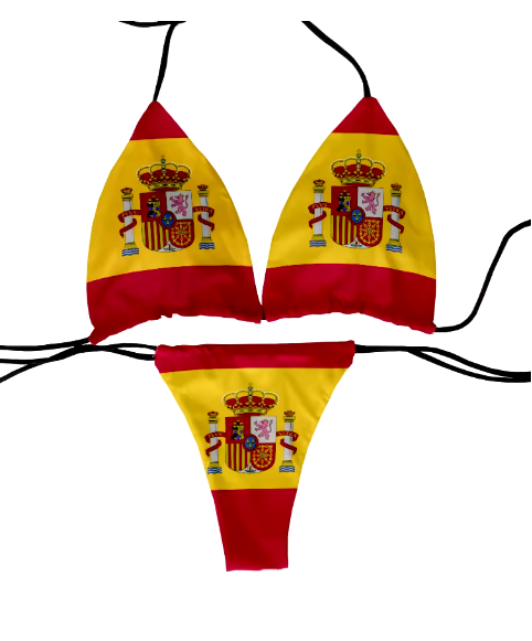 Playful Flag Print Bikini – Fun & Flirty Two-Piece Swimsuit for Women