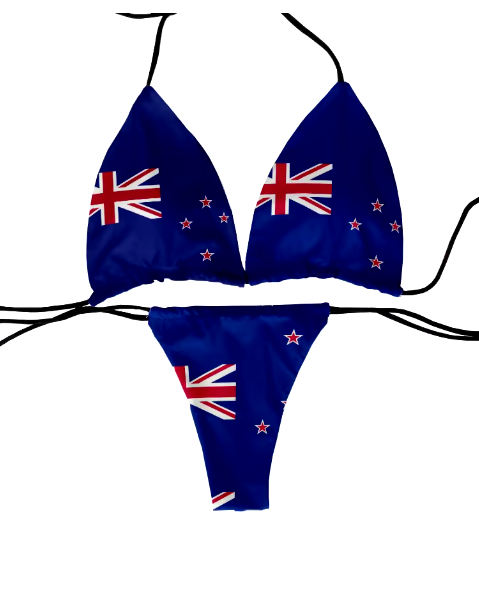 Playful Flag Print Bikini – Fun & Flirty Two-Piece Swimsuit for Women