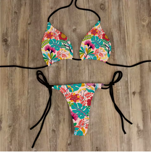 Floral Push-Up Micro Bikini Set – Sexy and Stylish Swimwear for Women