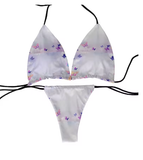 Colorful Butterfly Print Bikini – Fun & Flirty Deep V Swimsuit for Women