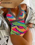 Strappy Backless One-Piece Swimsuit – Sexy Push-Up Monokini for Women