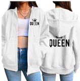 Queen Zip-Up Hoodie – Sporty, Stylish & Confident
