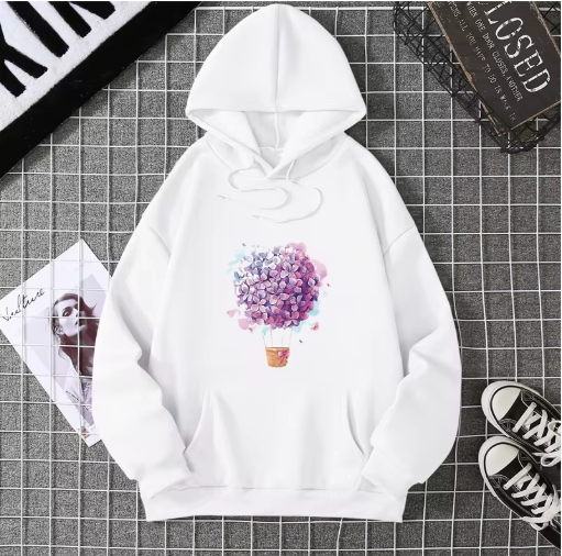Playful & Pretty – Cherry Blossom Balloon Hoodie for Women