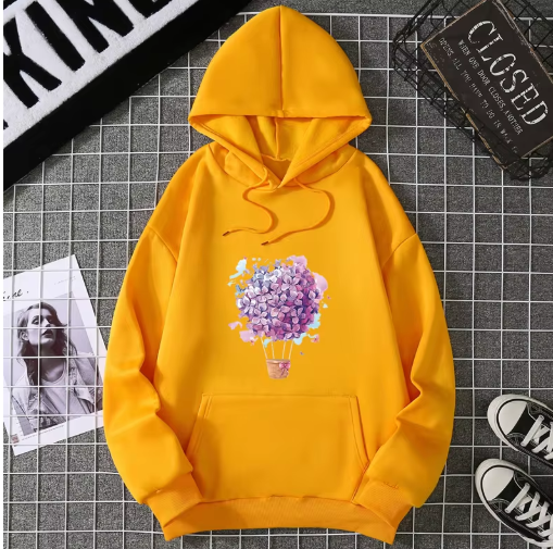 Playful & Pretty – Cherry Blossom Balloon Hoodie for Women