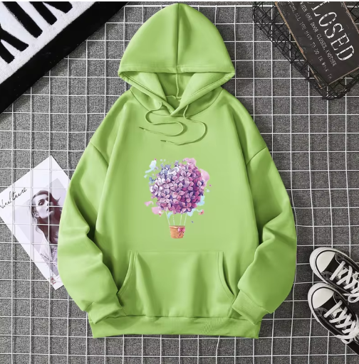 Playful & Pretty – Cherry Blossom Balloon Hoodie for Women