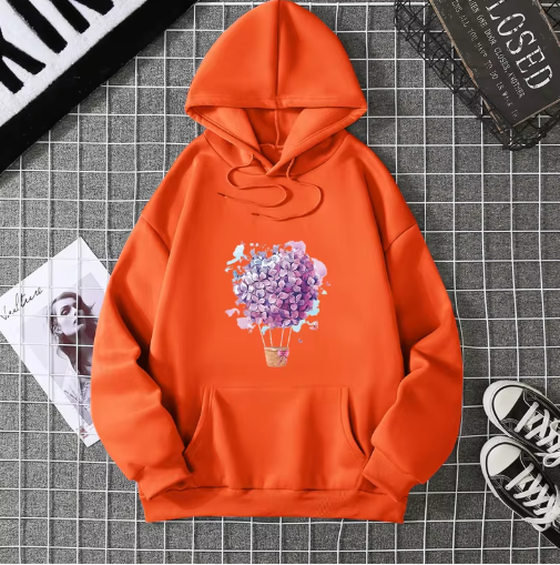 Playful & Pretty – Cherry Blossom Balloon Hoodie for Women