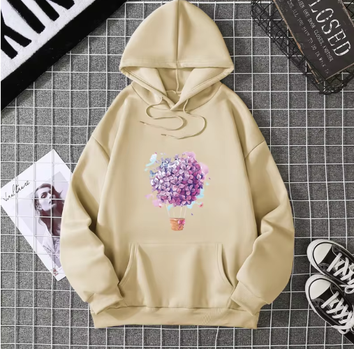 Playful & Pretty – Cherry Blossom Balloon Hoodie for Women
