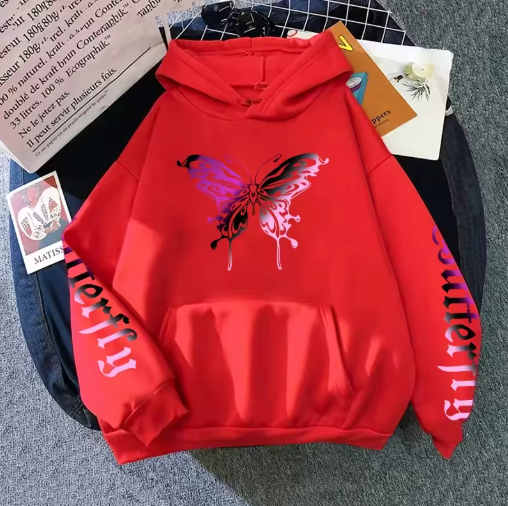 Y2K Butterfly Vibes – Women’s All-Season Hoodie