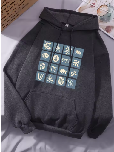 Under the Sea Print Hoodie – Cozy and Stylish Pullover for Women