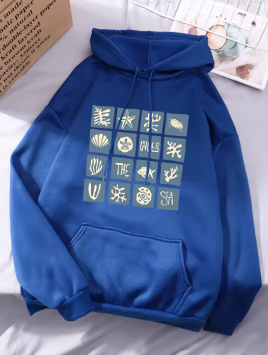 Under the Sea Print Hoodie – Cozy and Stylish Pullover for Women