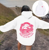 Women's Letter Print Hoodie – Casual Long-Sleeve Pullover with Pockets