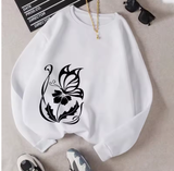 Women's Printed Sweatshirt – Comfy O-Neck Pullover for Sport & Everyday Wear