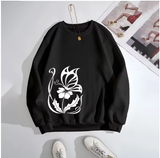 Women's Printed Sweatshirt – Comfy O-Neck Pullover for Sport & Everyday Wear
