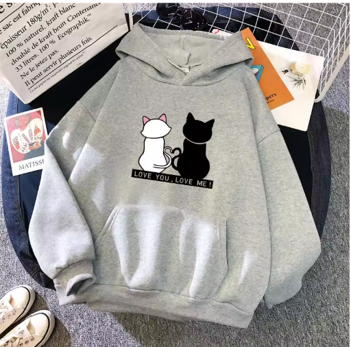 Women's Cute Printed Sweatshirt – Casual Pullover Hoodie for Daily Comfort