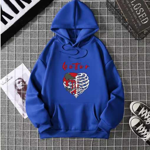 Y2K Skeleton Zip-Up Hoodie – Oversized Gothic Streetwear for Women