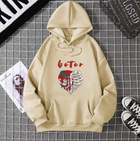Y2K Skeleton Zip-Up Hoodie – Oversized Gothic Streetwear for Women