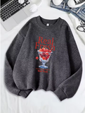 Fresh Cherry Print Sweatshirt – Cute & Cozy Women's Fleece Pullover