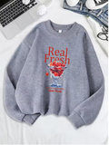Fresh Cherry Print Sweatshirt – Cute & Cozy Women's Fleece Pullover
