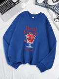 Fresh Cherry Print Sweatshirt – Cute & Cozy Women's Fleece Pullover