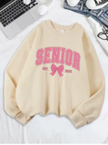 Senior 2025 Pink Bow Sweatshirt – Cute & Comfy Fleece Pullover for Women