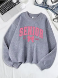 Senior 2025 Pink Bow Sweatshirt – Cute & Comfy Fleece Pullover for Women