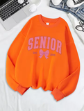 Senior 2025 Pink Bow Sweatshirt – Cute & Comfy Fleece Pullover for Women