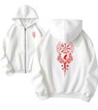 Women's Zipper Hoodie – Urban Streetwear Jacket with High-Grade Viking Art Print | Casual Fashion Sweatshirt Coat