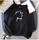 Cozy Autumn & Winter Women's Sweatshirt with Cute Cat Print – Casual Pullover for Home & Daily Wear